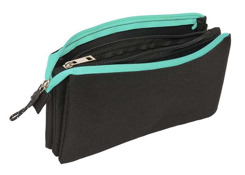 Astuccio triplo per bambini "The Neighborhood" con 3 cerniere, colore nero. 3/3