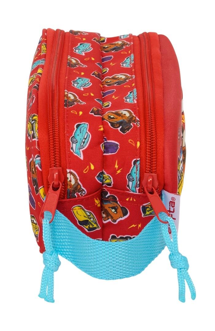 Astuccio triplo in poliestere per bambini Brainrot con 3 cerniere, nero 3/3