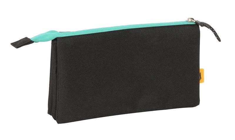 Astuccio triplo per bambini "The Neighborhood" con 3 cerniere, colore nero. 2/3
