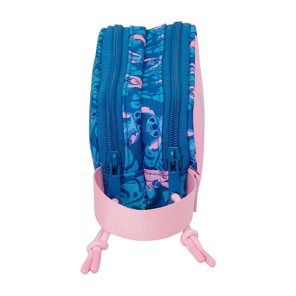 Astuccio doppio Stitch per bambini con 2 cerniere, rosa e blu 3/3