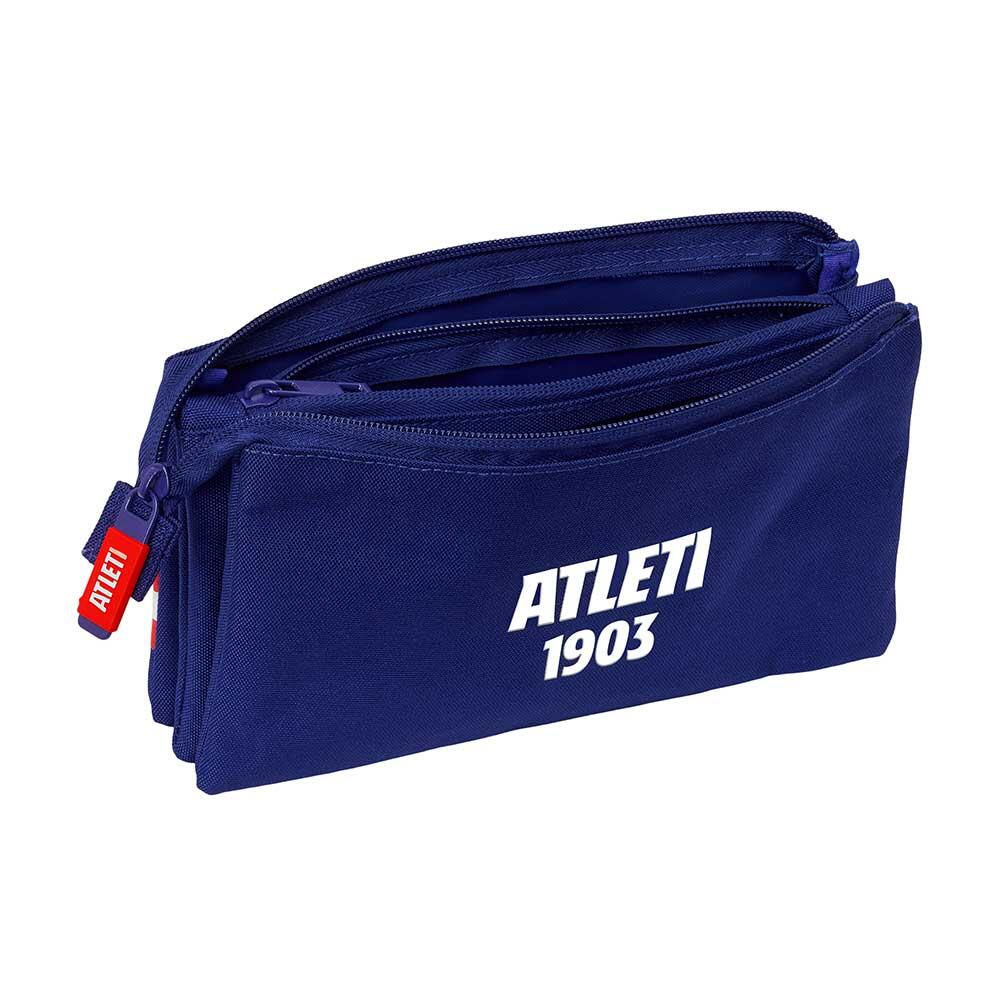 Trousse triple pour enfants Atlético de Madrid avec fermetures éclair, bleu 3/3