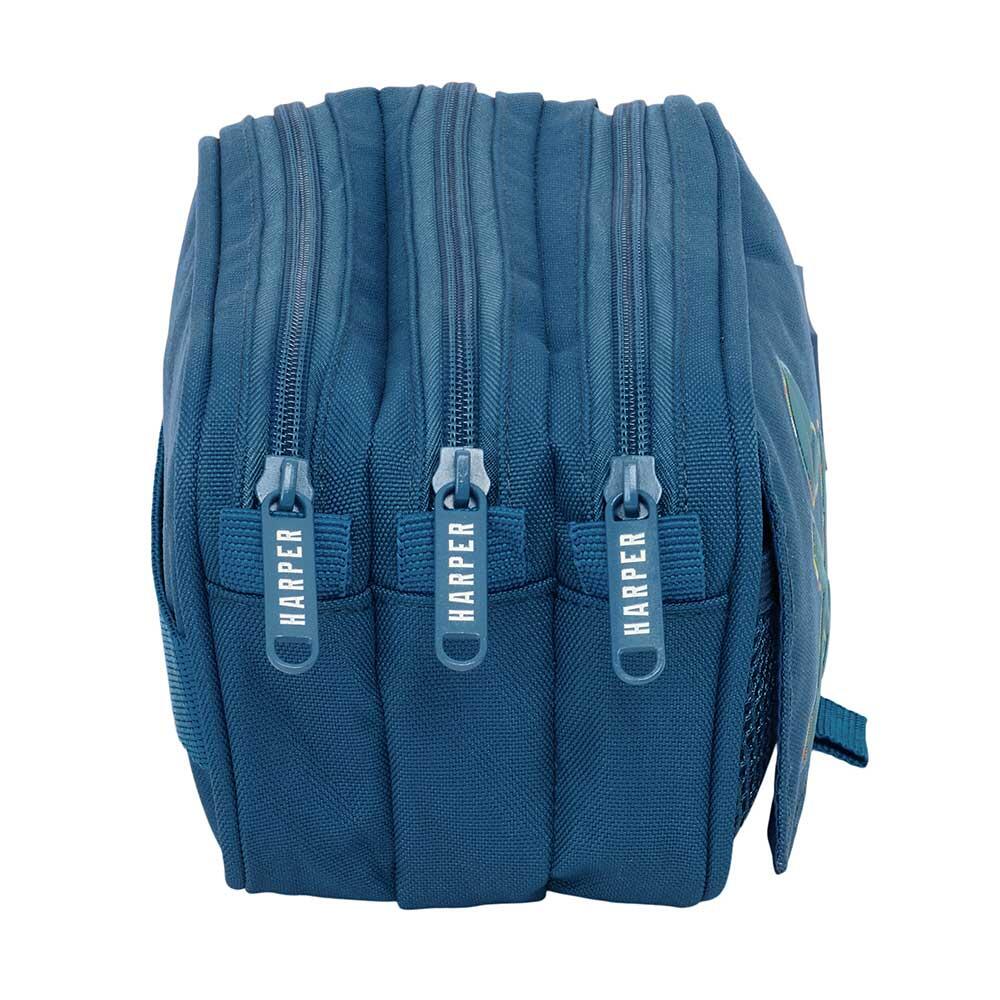 Astuccio triplo per bambini Harper & Neyer con cerniere, blu 3/4