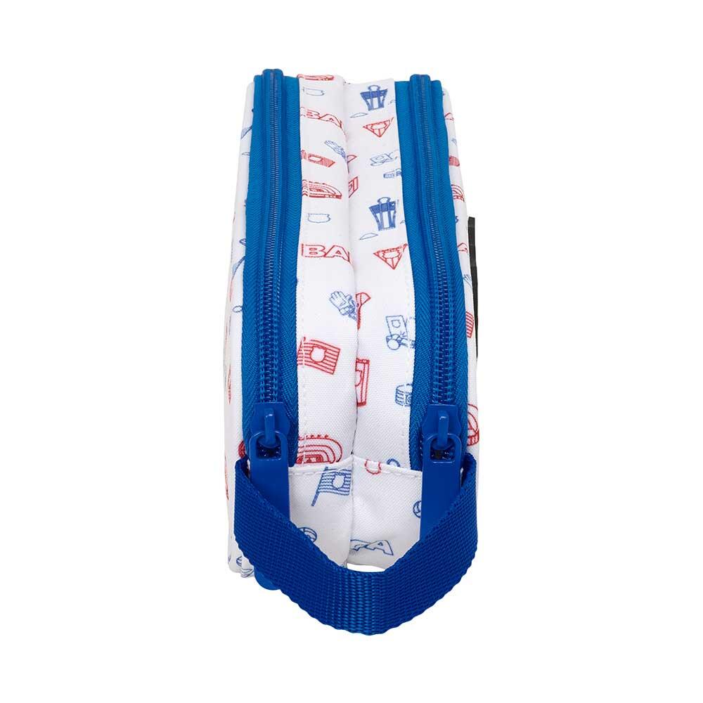 Astuccio doppio per bambini dell'FC Barcelona in poliestere con cerniere, bianco 3/3