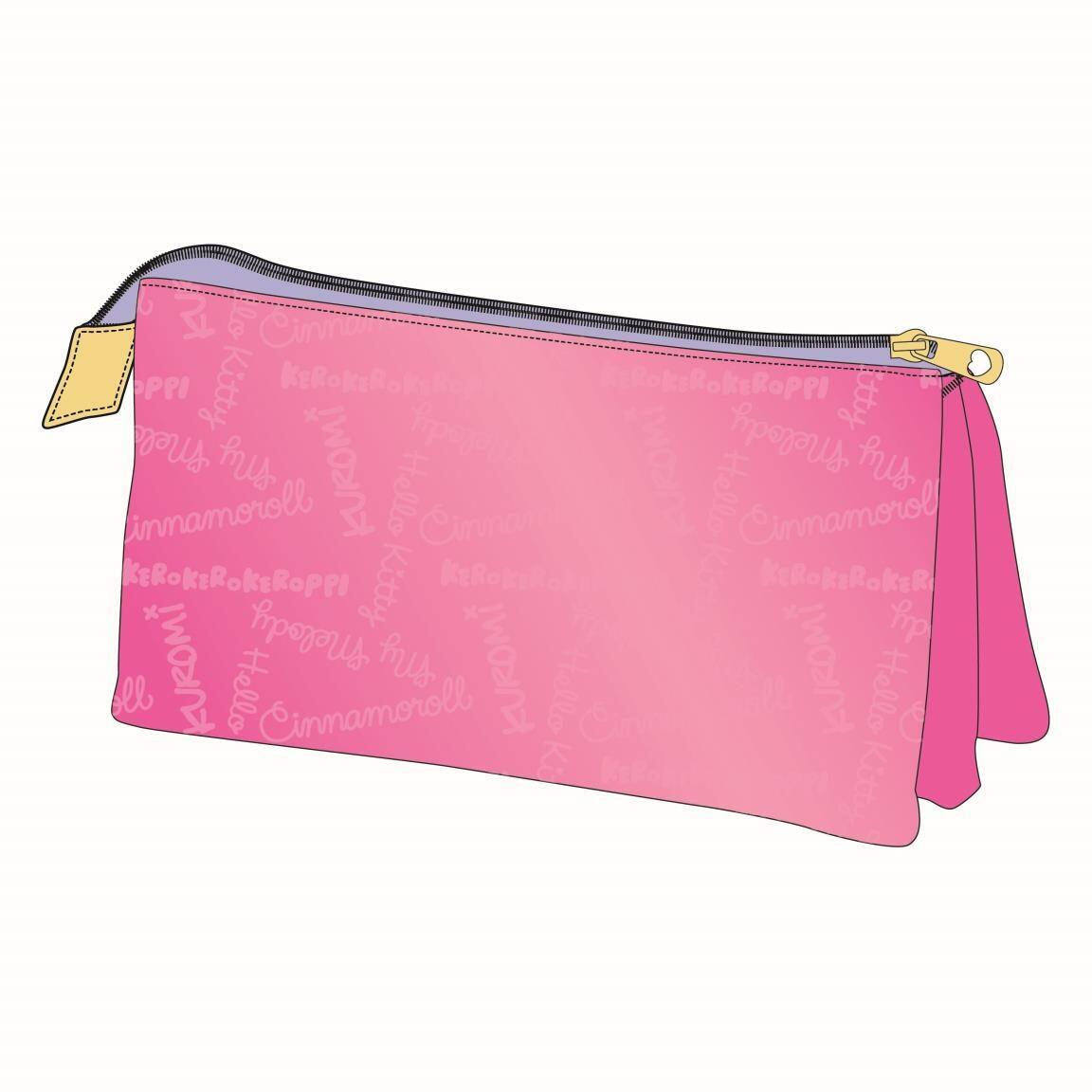 Hello Kitty Federmäppchen für Kinder mit 3 Fächern, Polyester, Rosa 2/3