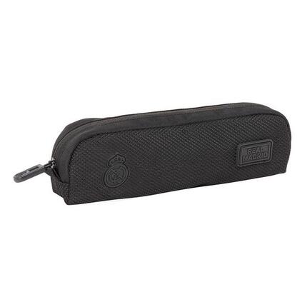 Trousse ovale Real Madrid pour enfants avec fermeture éclair, noire