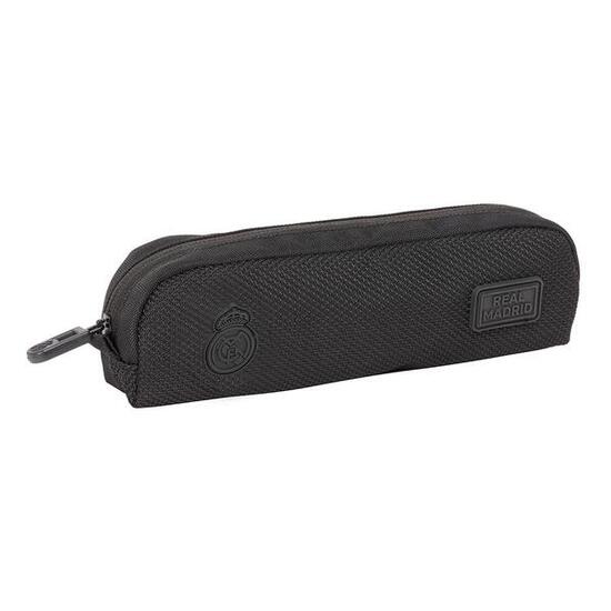 Trousse ovale Real Madrid pour enfants avec fermeture éclair, noire