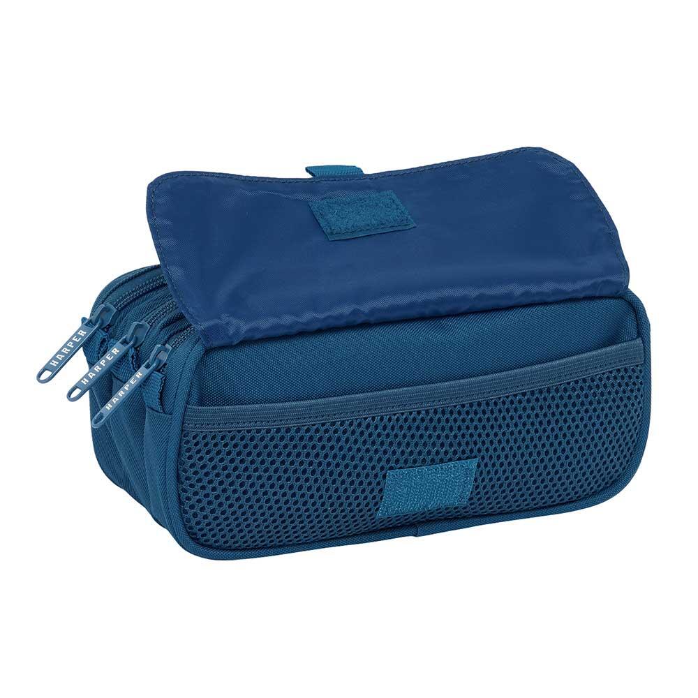 Astuccio triplo per bambini Harper & Neyer con cerniere, blu 4/4