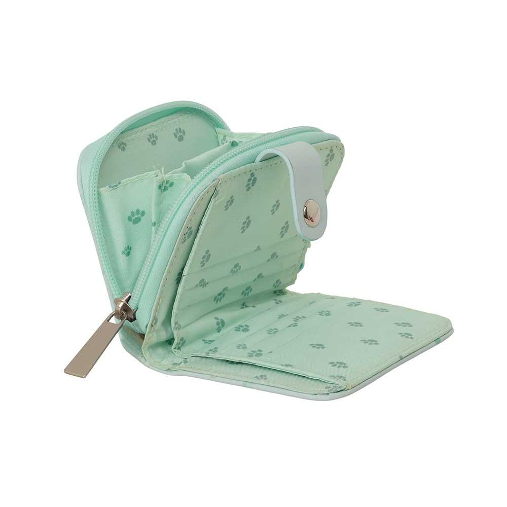 Portefeuille enfant Snoopy avec rabat magnétique et fermeture éclair - Vert 3/3