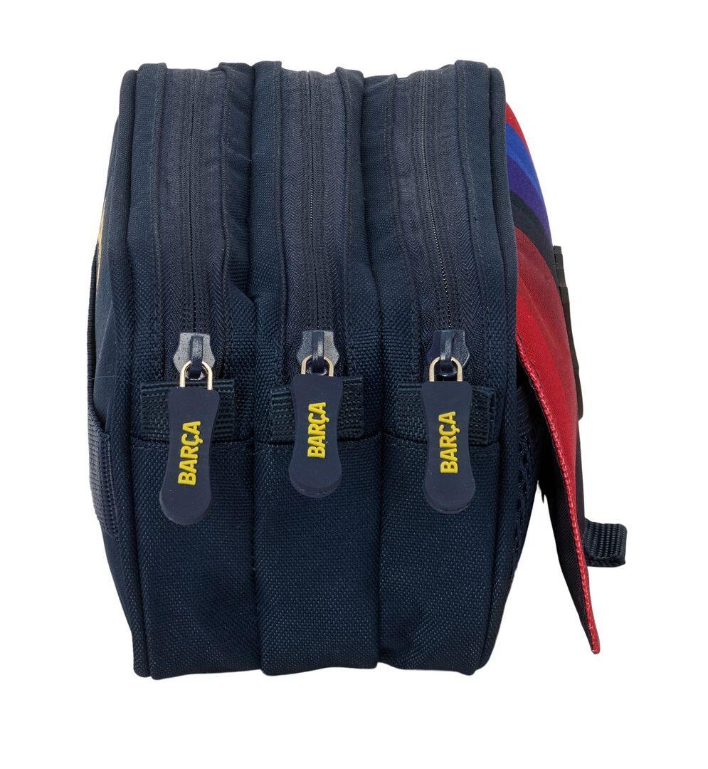 Trousse triple pour enfants FC Barcelone avec fermetures éclair, bleu marine 3/4