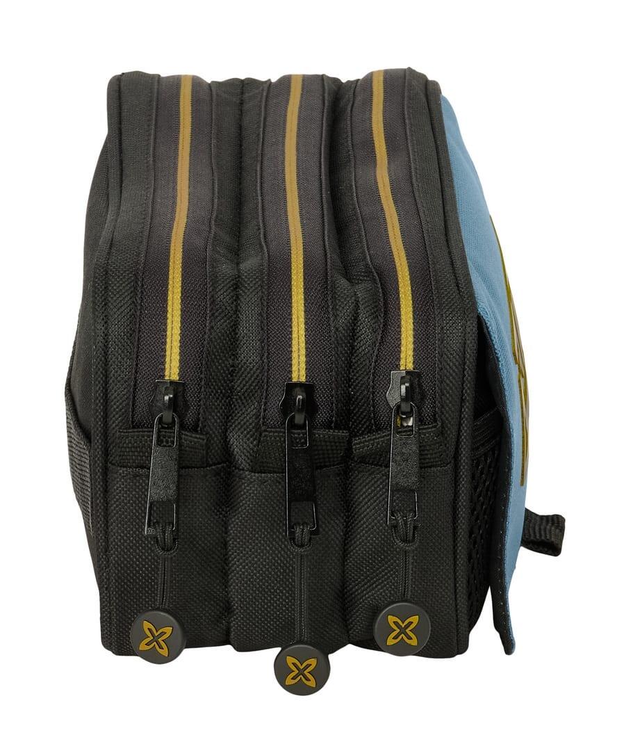 Beauty case triplo per bambini Munich in poliestere con 3 cerniere, blu e nero 3/4