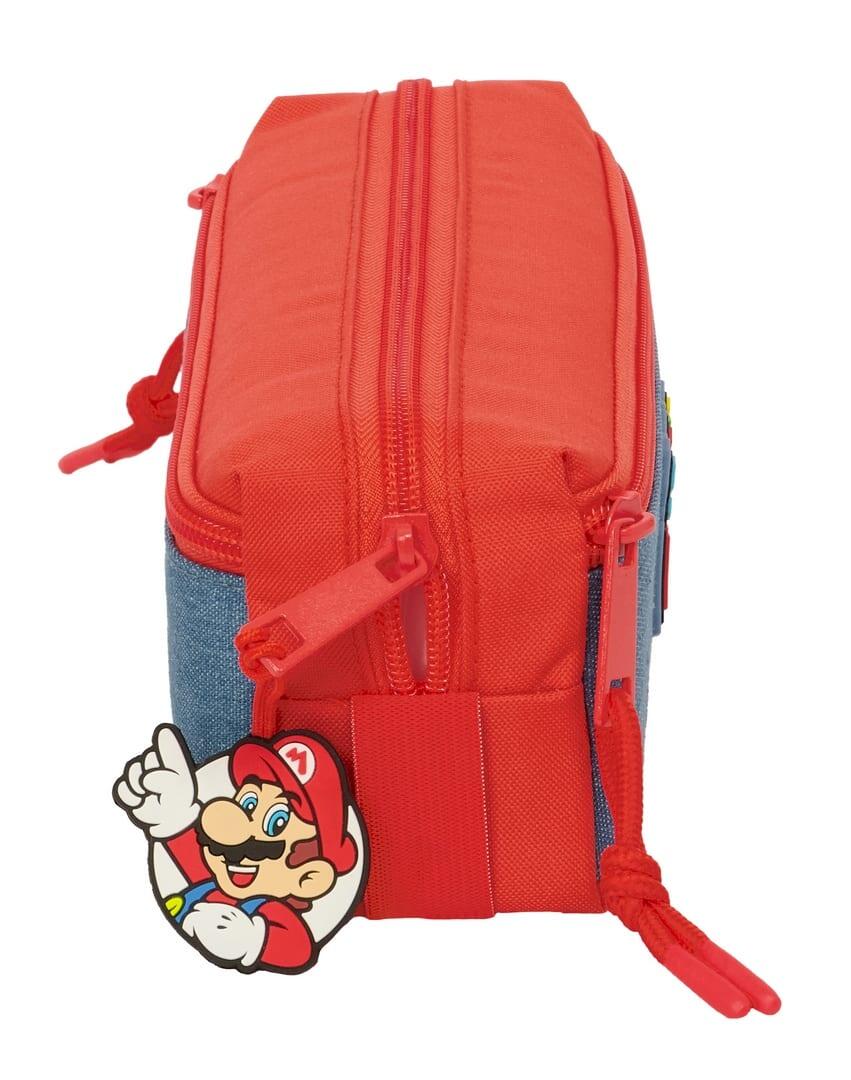 Astuccio per matite Super Mario con tripla cerniera, per bambini, 22 cm, rosso 3/4