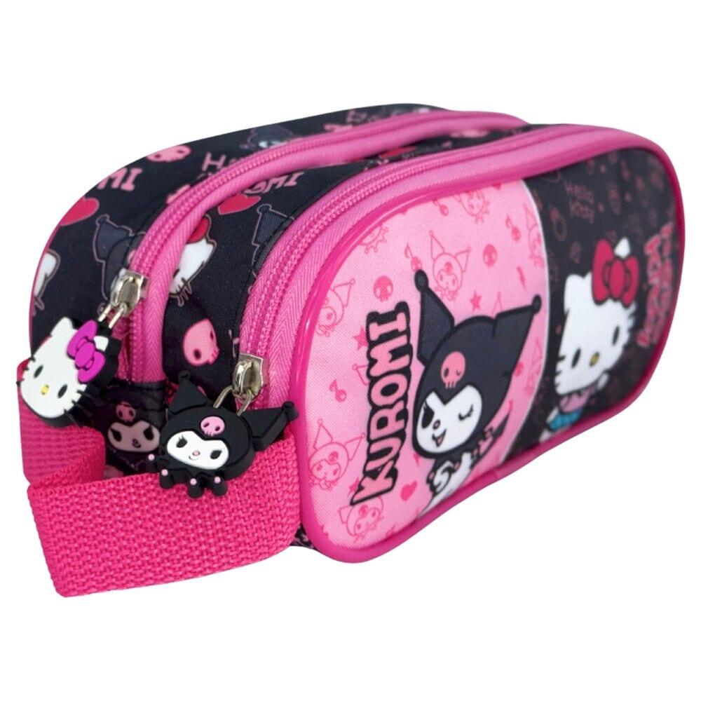 Astuccio per bambini Kuromi e Hello Kitty con cerniera, 23x10x6 cm, rosa 2/2