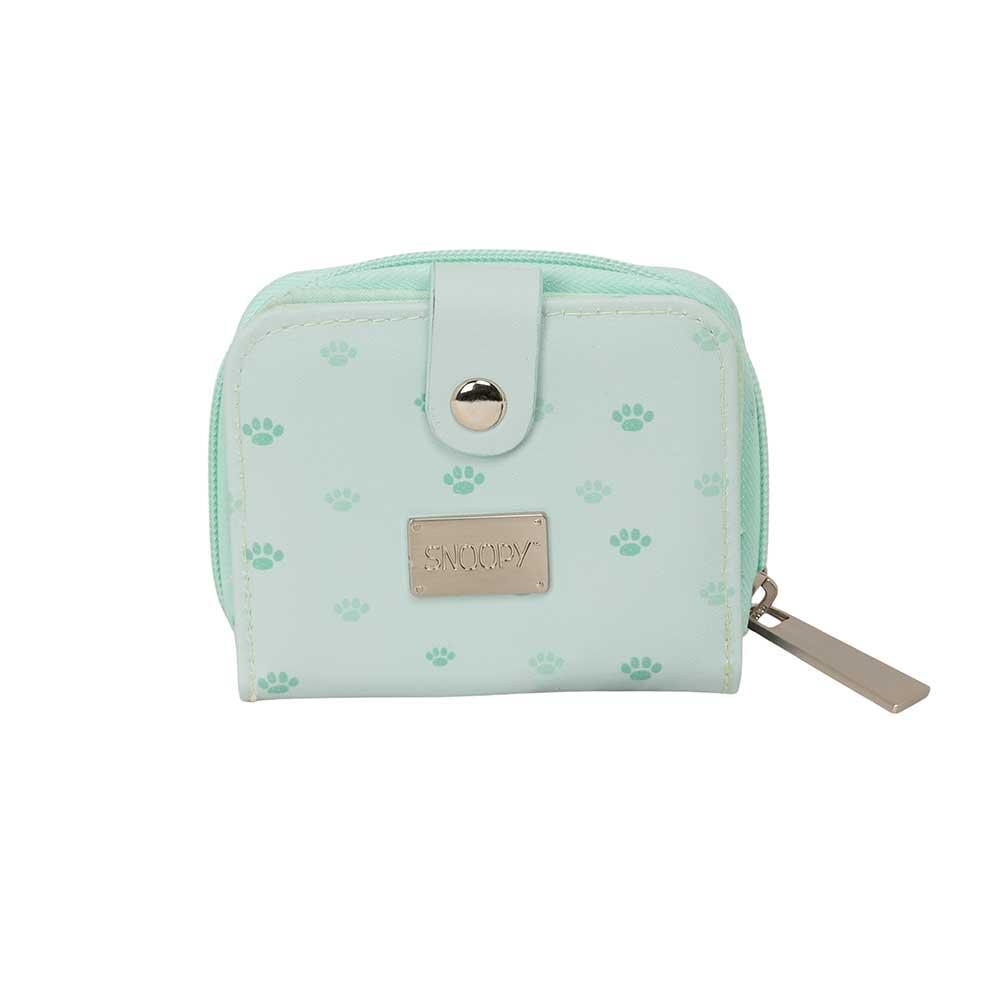 Portefeuille enfant Snoopy avec rabat magnétique et fermeture éclair - Vert 2/3