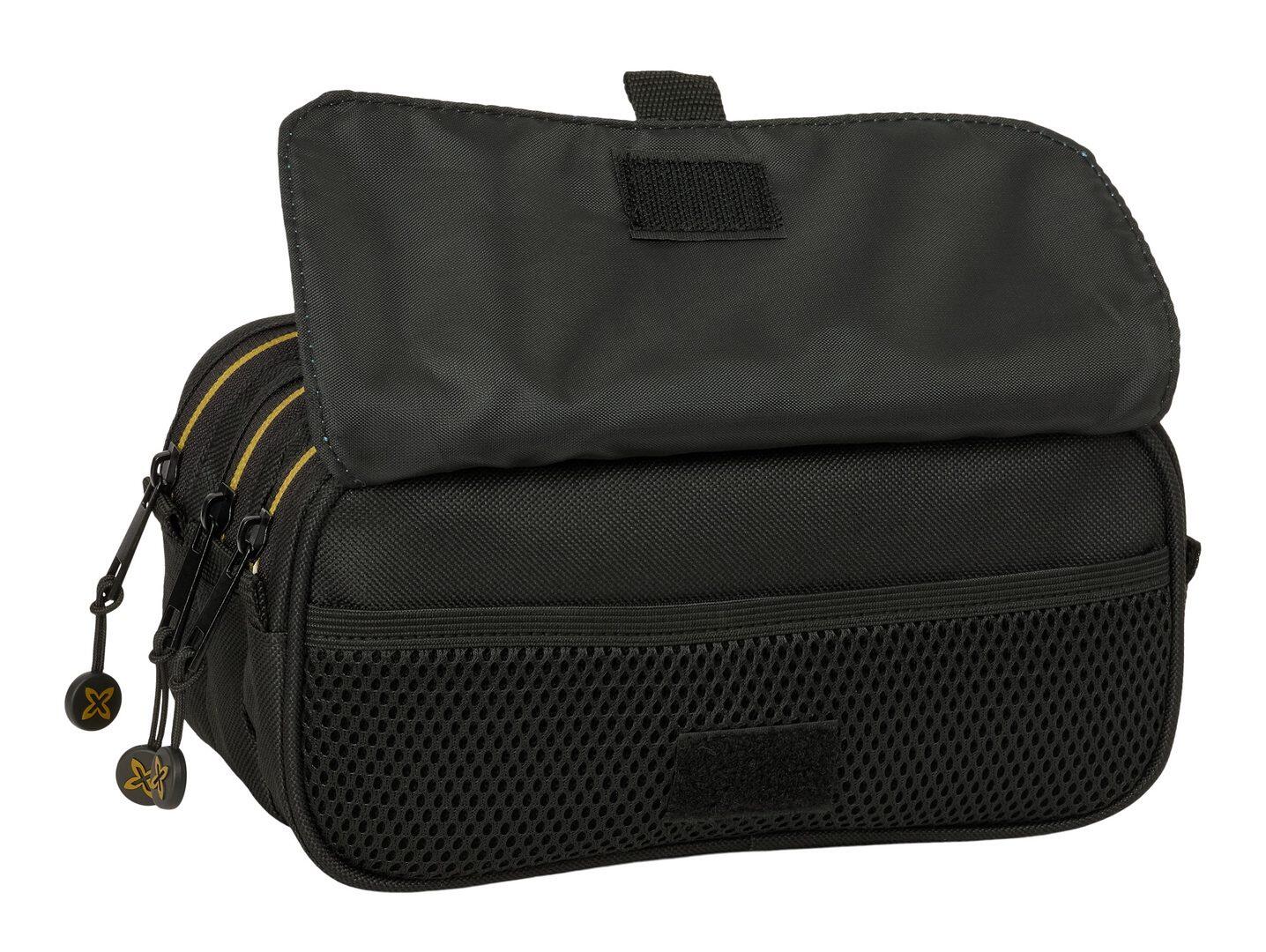 Beauty case triplo per bambini Munich in poliestere con 3 cerniere, blu e nero 4/4