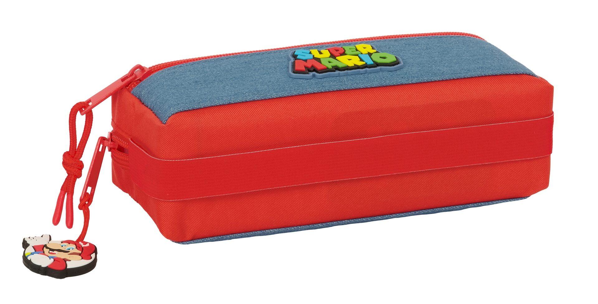 Astuccio per matite Super Mario con tripla cerniera, per bambini, 22 cm, rosso 4/4