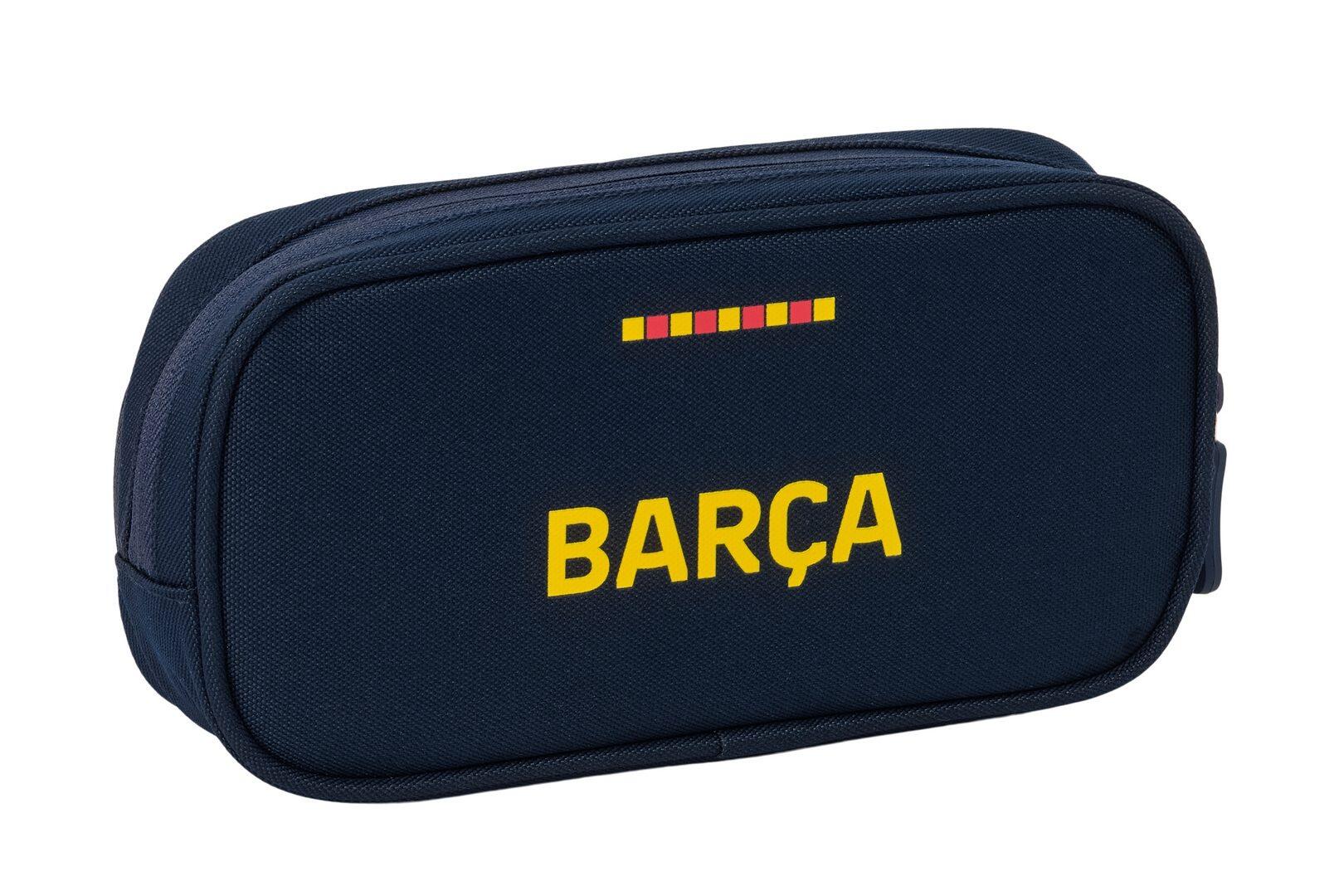 FC Barcelona Kinder-Federmäppchen mit Tasche und Reißverschlüssen, Marineblau 4/5