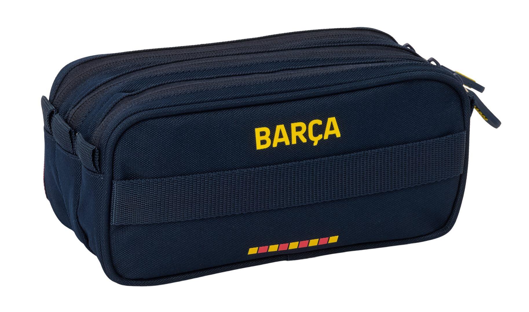 Trousse triple pour enfants FC Barcelone avec fermetures éclair, bleu marine 2/4