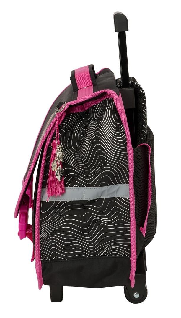 Cartera con Carro Infantil K-Pop Demon Hunters 78 cm Negra y Fucsia 3/4