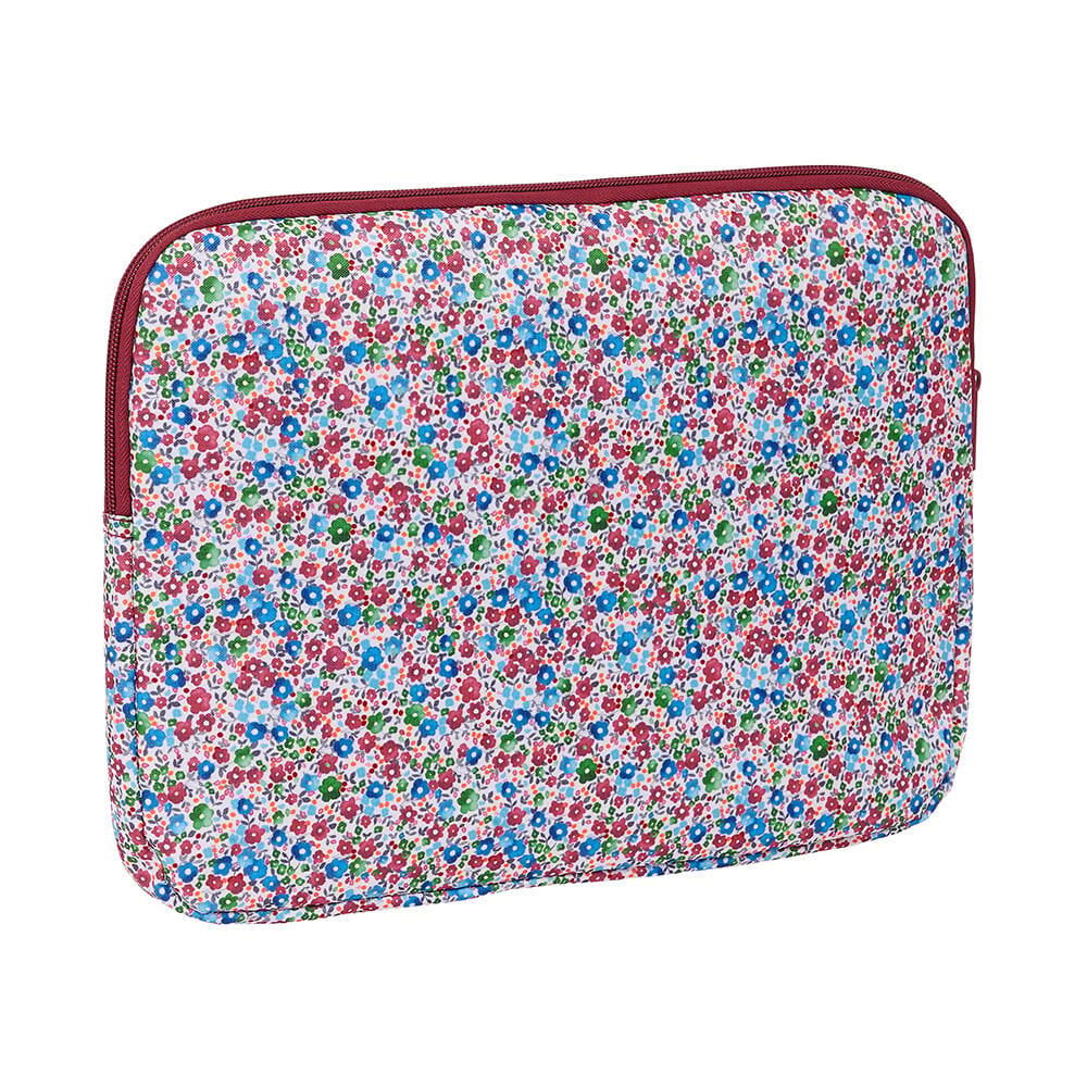 Capa portátil 14″ adulto Flores Coimbra acolchoada com fecho bordô 2/2