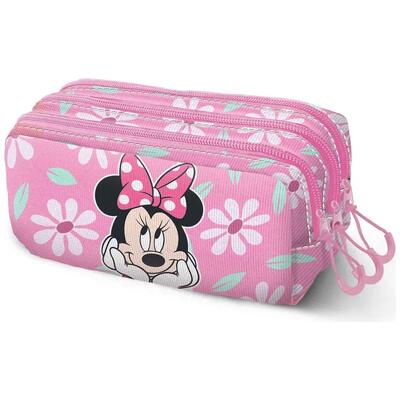 Astuccio Stitch con tripla cerniera per bambini 22x14x35 cm rosa