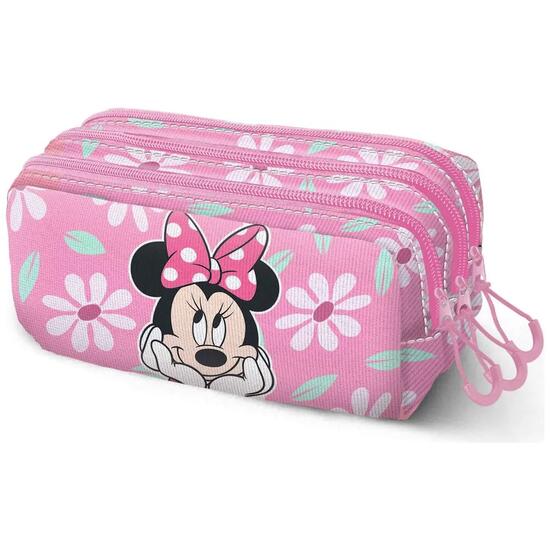 Astuccio Stitch con tripla cerniera per bambini 22x14x35 cm rosa