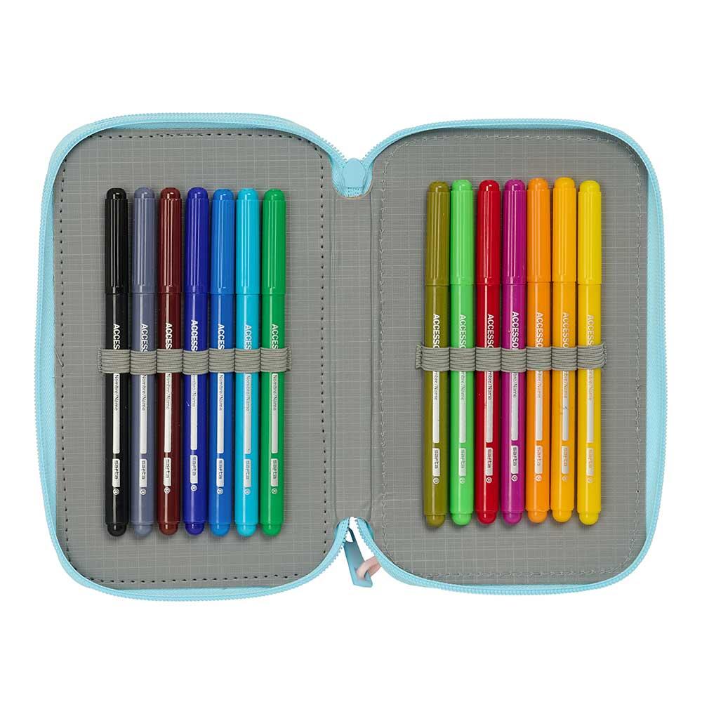 Astuccio per matite per bambini Stitch con accessori, in poliestere con 6/6