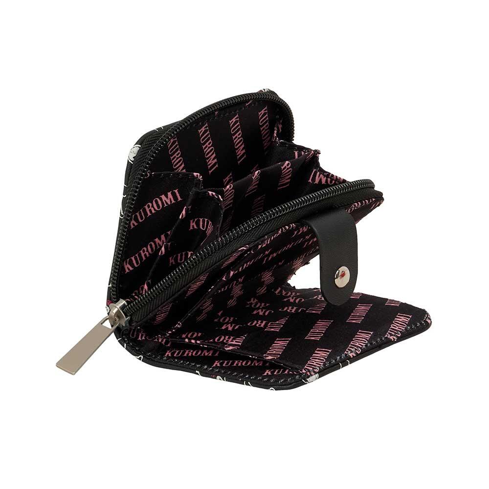 Portafoglio per bambini Kuromi con chiusura magnetica e cerniera, nero 3/3
