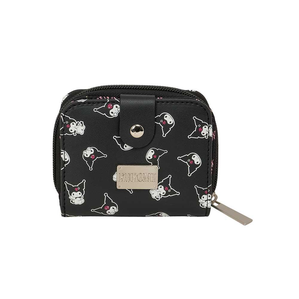 Portafoglio per bambini Kuromi con chiusura magnetica e cerniera, nero 2/3