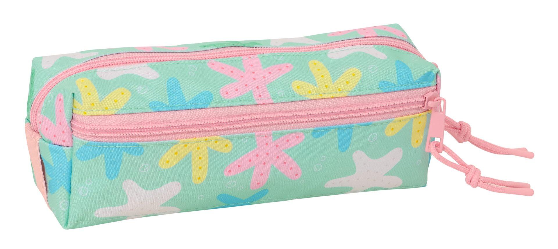 Astuccio per bambini con decorazione a stelle, 3 cerniere, 22 cm, verde menta. 2/4
