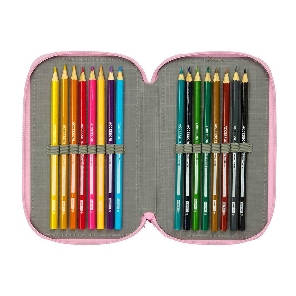 Trousse Hello Kitty pour enfants avec accessoires, 2 compartiments, rose 5/6