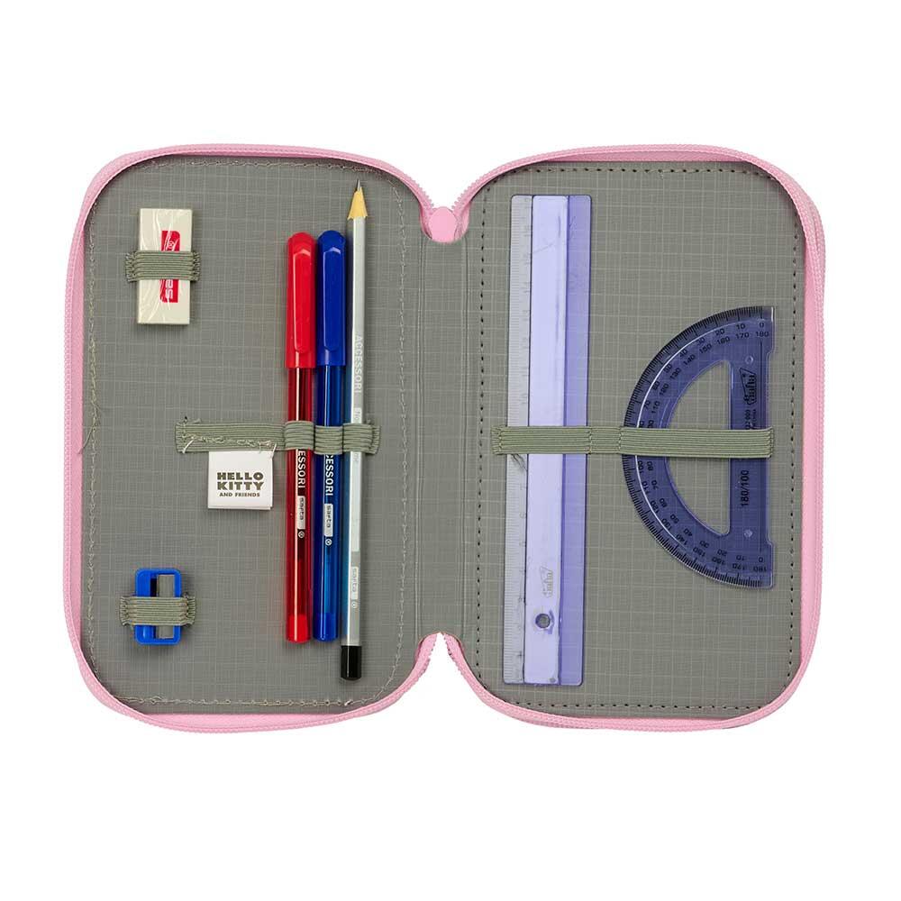 Trousse Hello Kitty pour enfants avec accessoires, 2 compartiments, rose 4/6