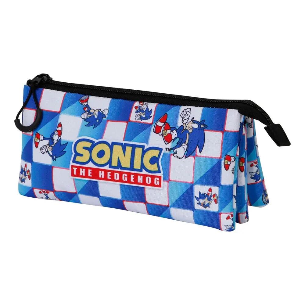 Astuccio triplo per bambini di Sonic the Hedgehog, 23x7x11 cm, blu. 3/4