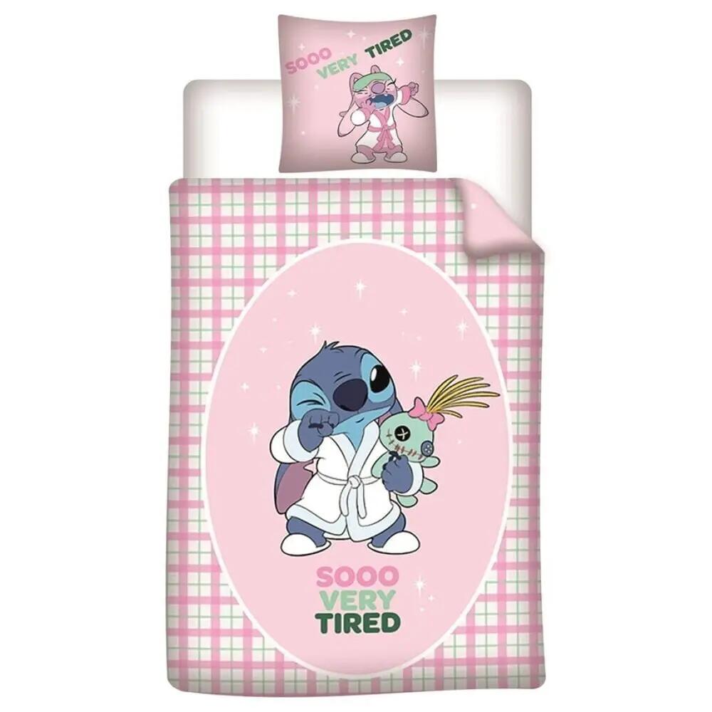 Capa de edredão infantil Stitch 140x200 cm com fronha 65x65 rosa 5/5