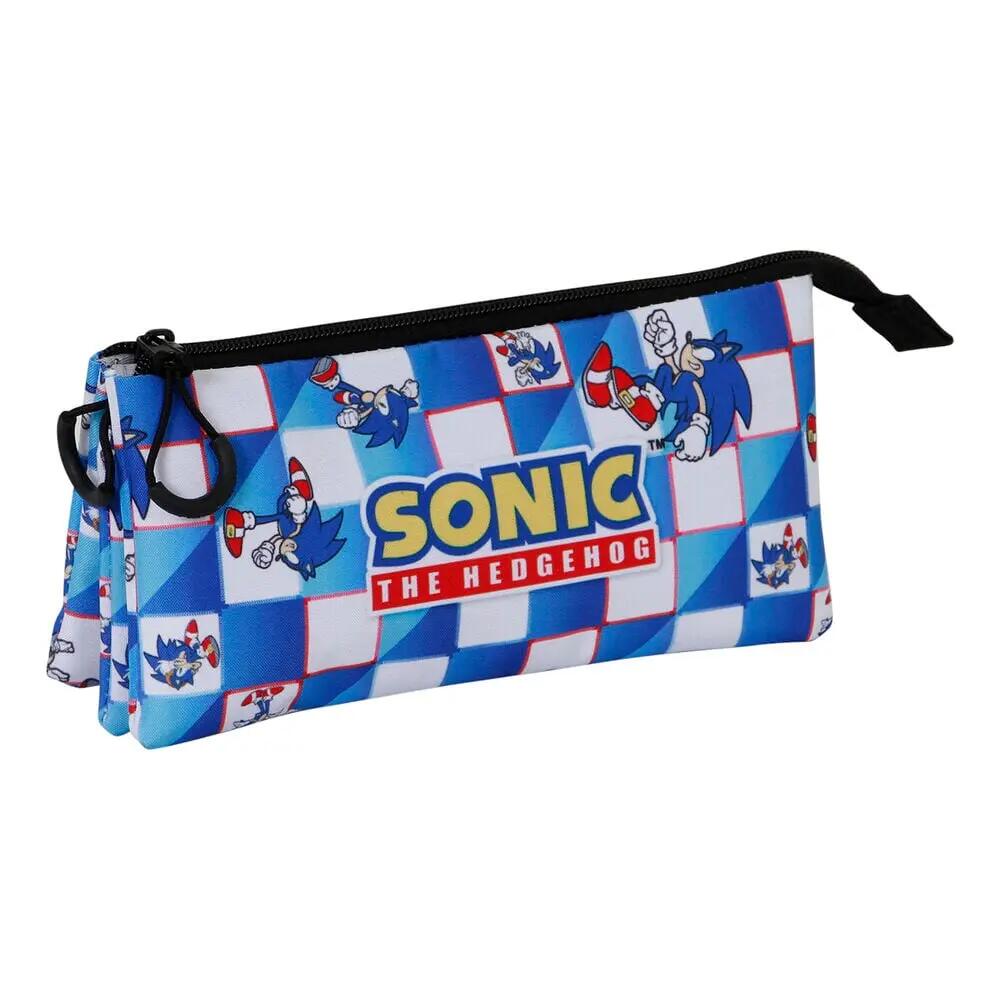 Astuccio triplo per bambini di Sonic the Hedgehog, 23x7x11 cm, blu. 2/4