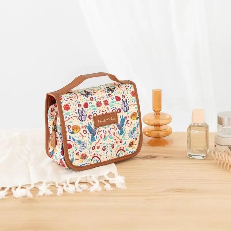 Beauty case da viaggio per adulti Frida Kahlo in poliestere con gancio 3/4