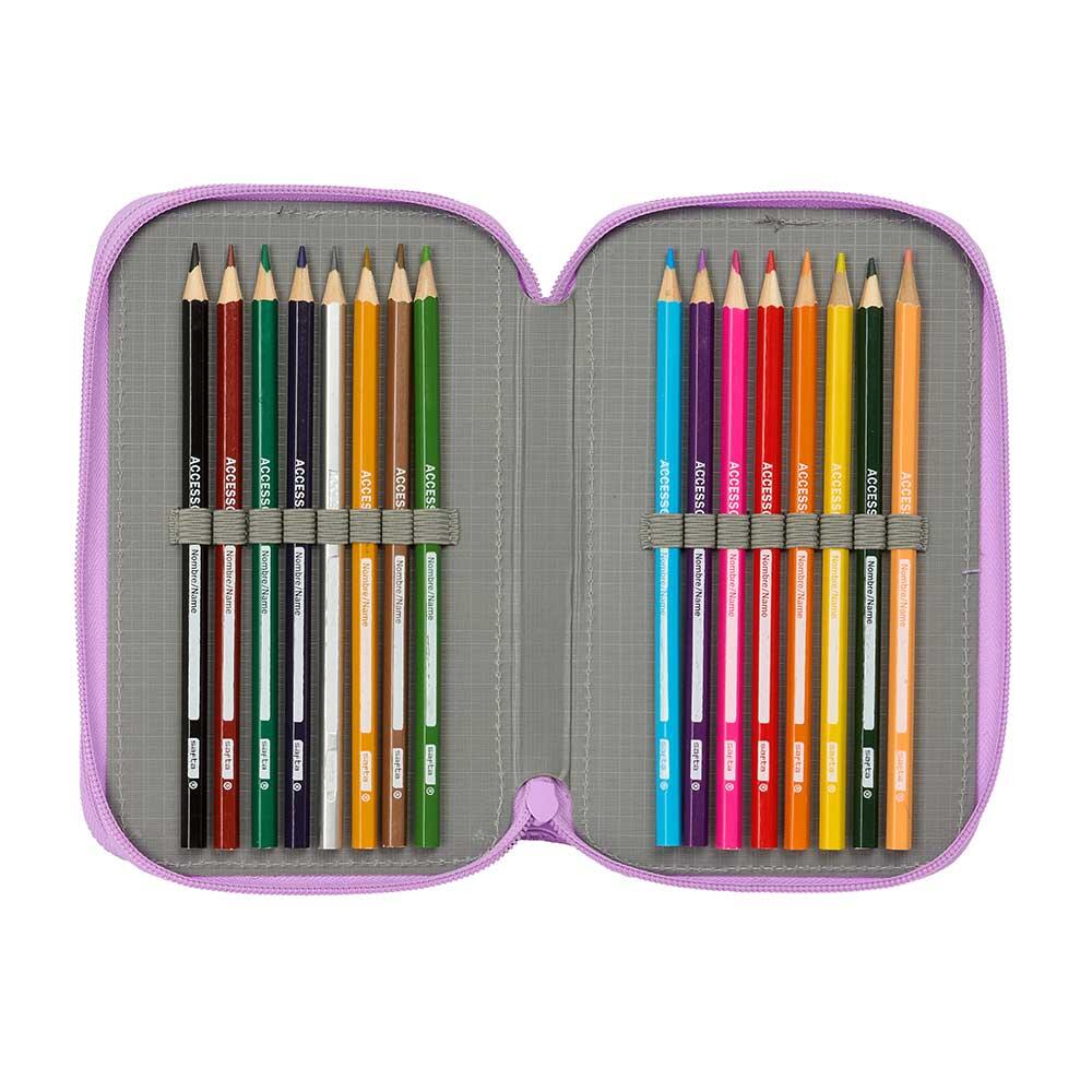 Trousse triple K-Pop Demon Hunters pour enfants, 37 pièces, noir/rose 5/6