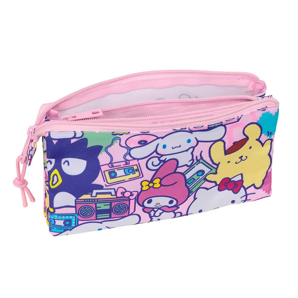 Astuccio triplo Hello Kitty & Friends per bambini con cerniera, rosa 3/3