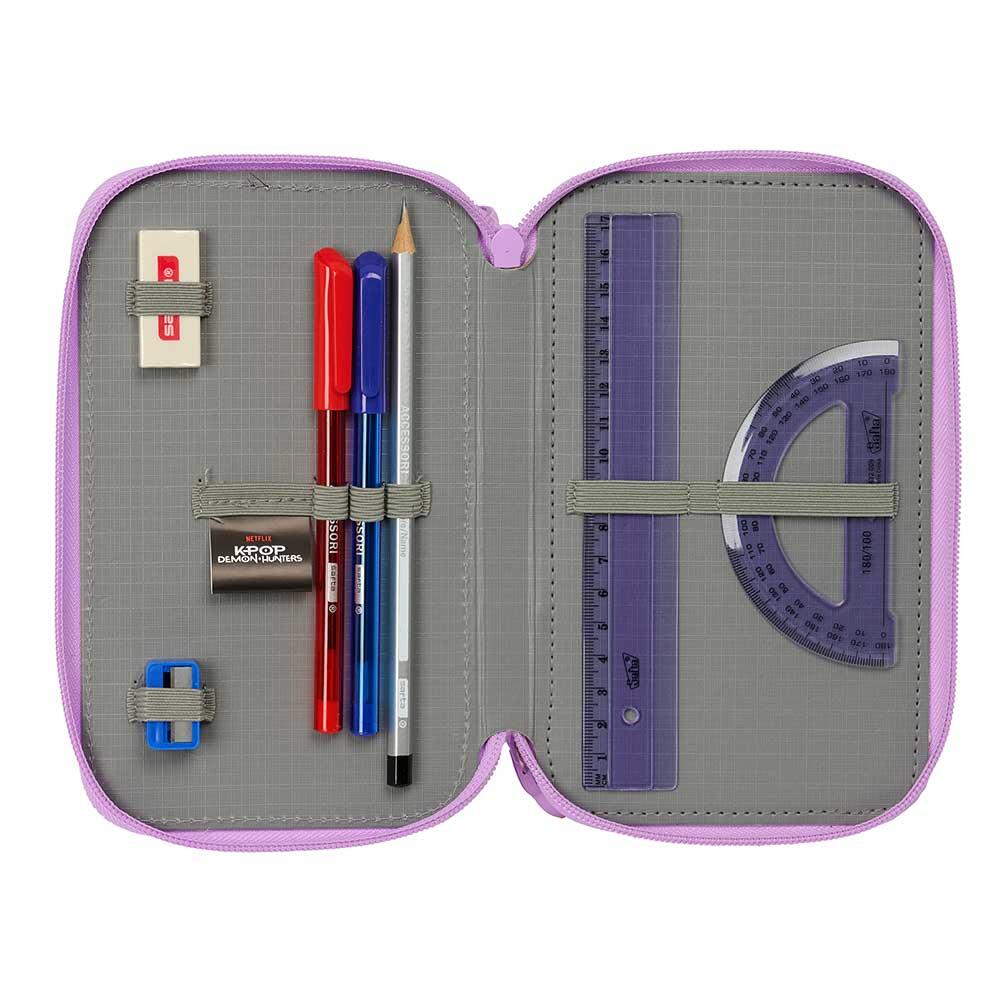 Trousse triple K-Pop Demon Hunters pour enfants, 37 pièces, noir/rose 4/6