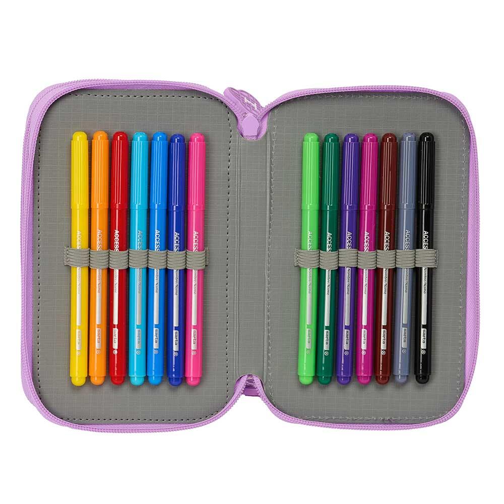 Trousse triple K-Pop Demon Hunters pour enfants, 37 pièces, noir/rose 6/6