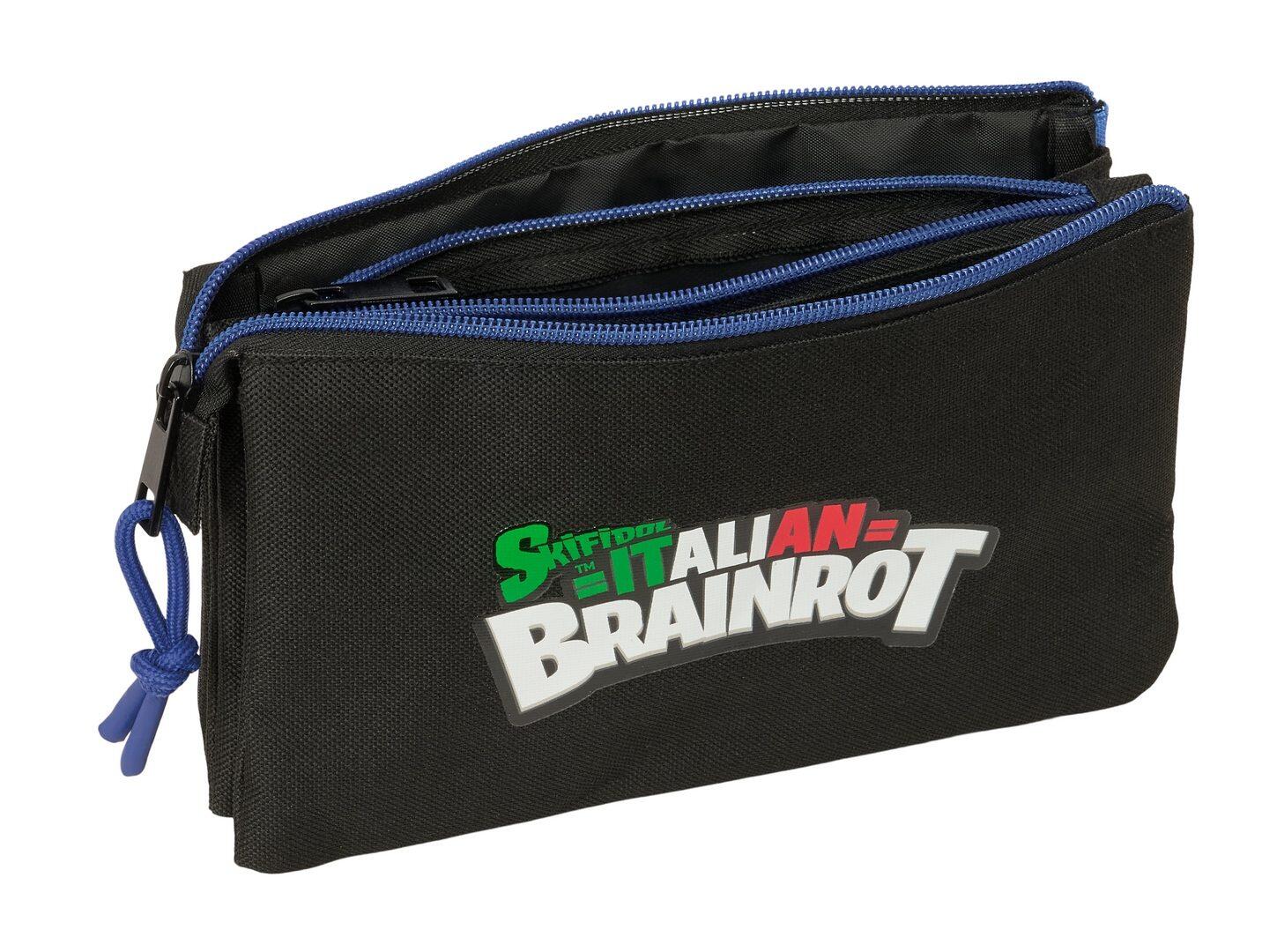 Astuccio doppio per bambini Brainrot con 2 scomparti, nero 3/3