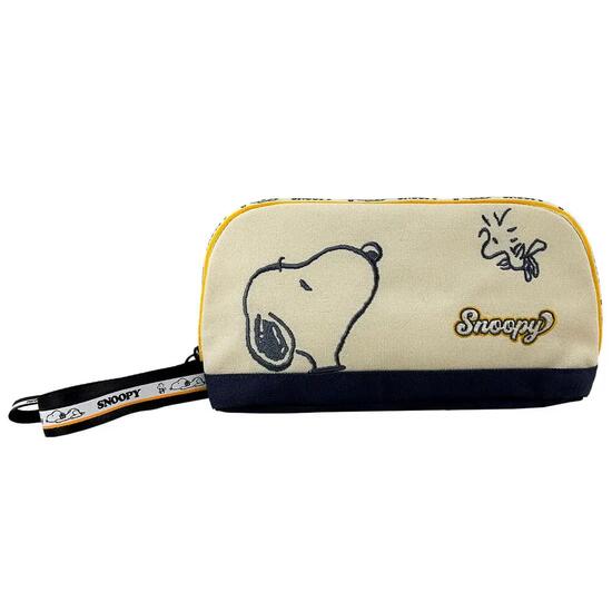 Beauty case da viaggio per adulti di Snoopy in poliestere con gancio e manico