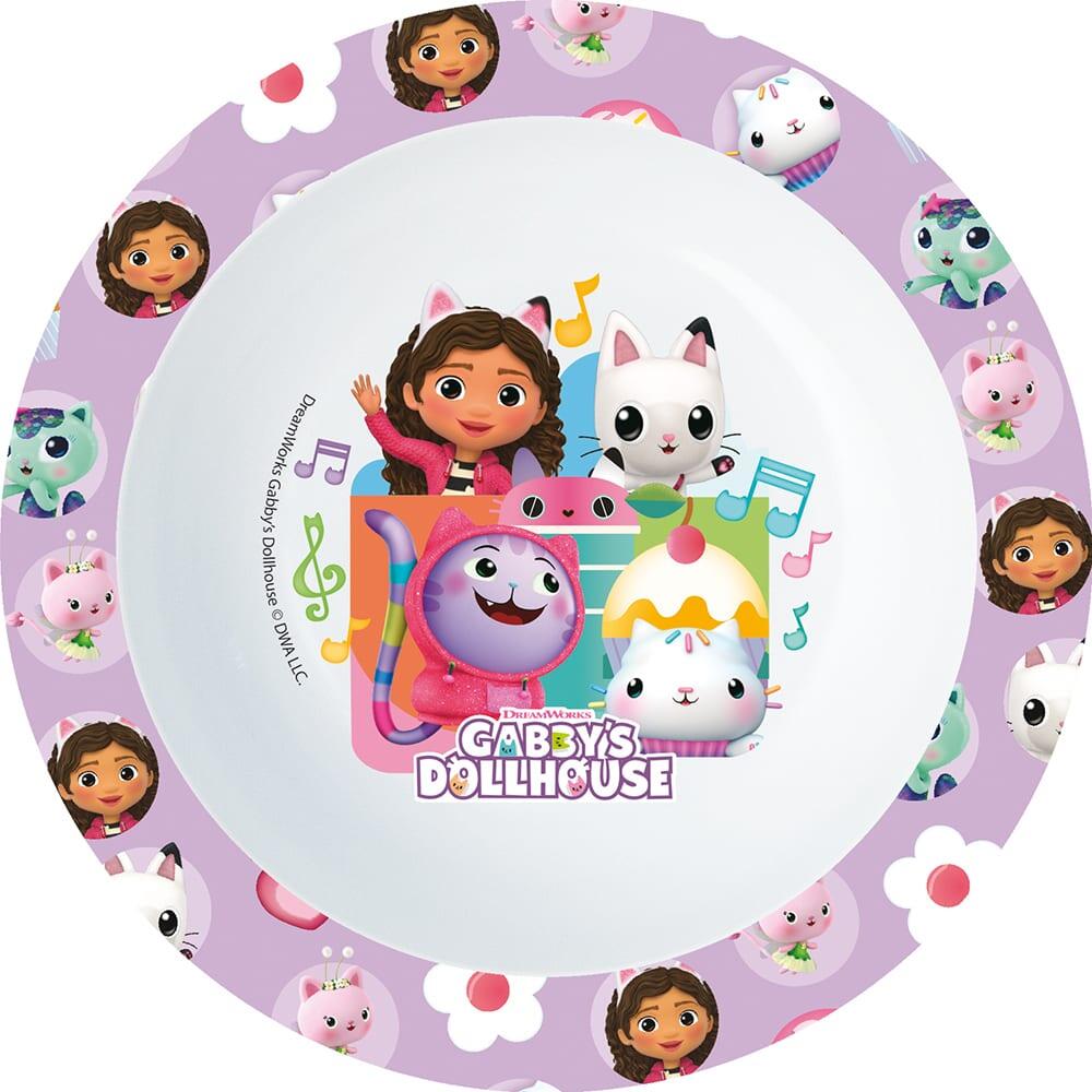 Service de table 5 pièces pour enfants Gabby's Dollhouse Party, sans BPA, rose 3/4