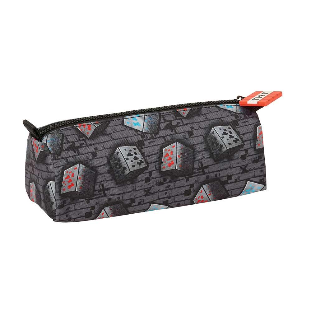 Astuccio per bambini con cerniera e stampa graffiti di Minecraft, colore grigio, 2/3