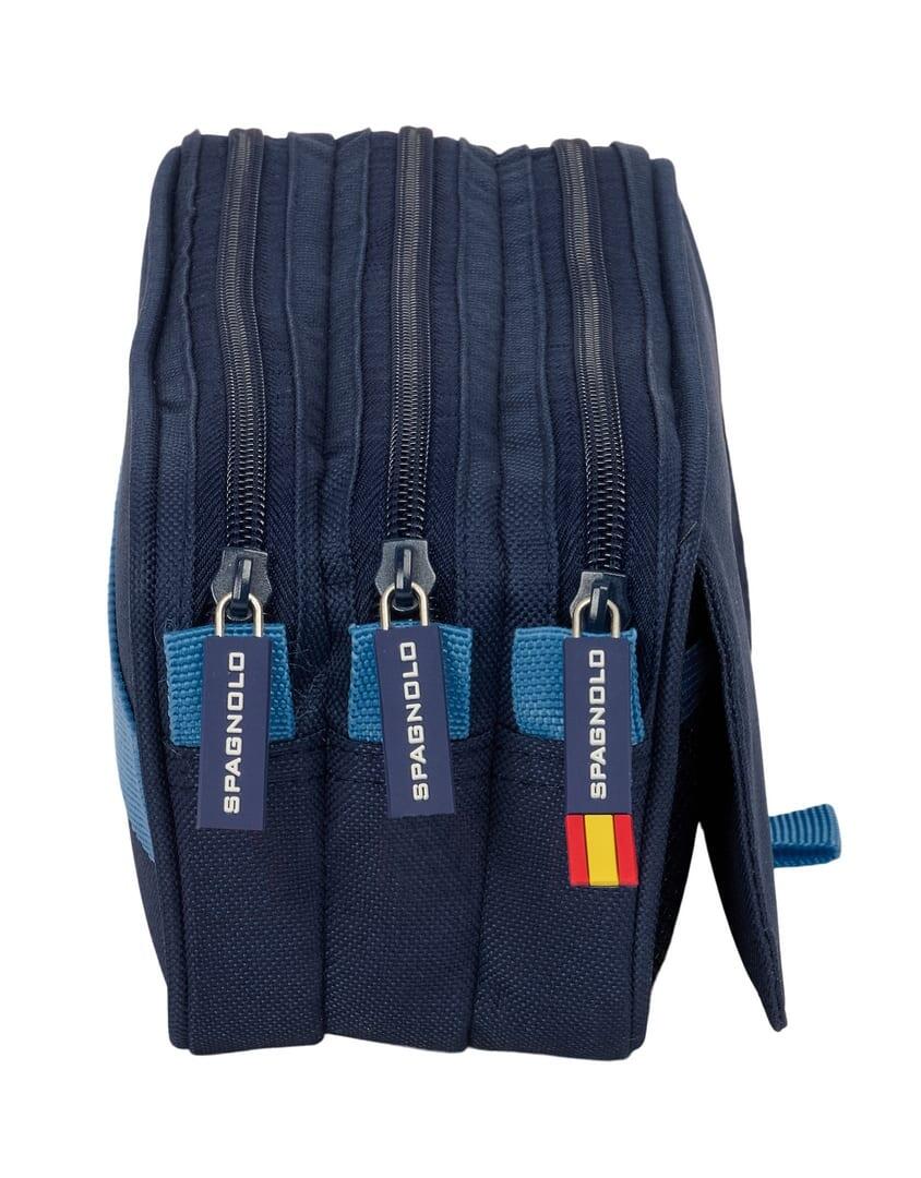 Trousse de toilette triple Spagnolo pour adultes, avec 3 fermetures éclair et 3/4