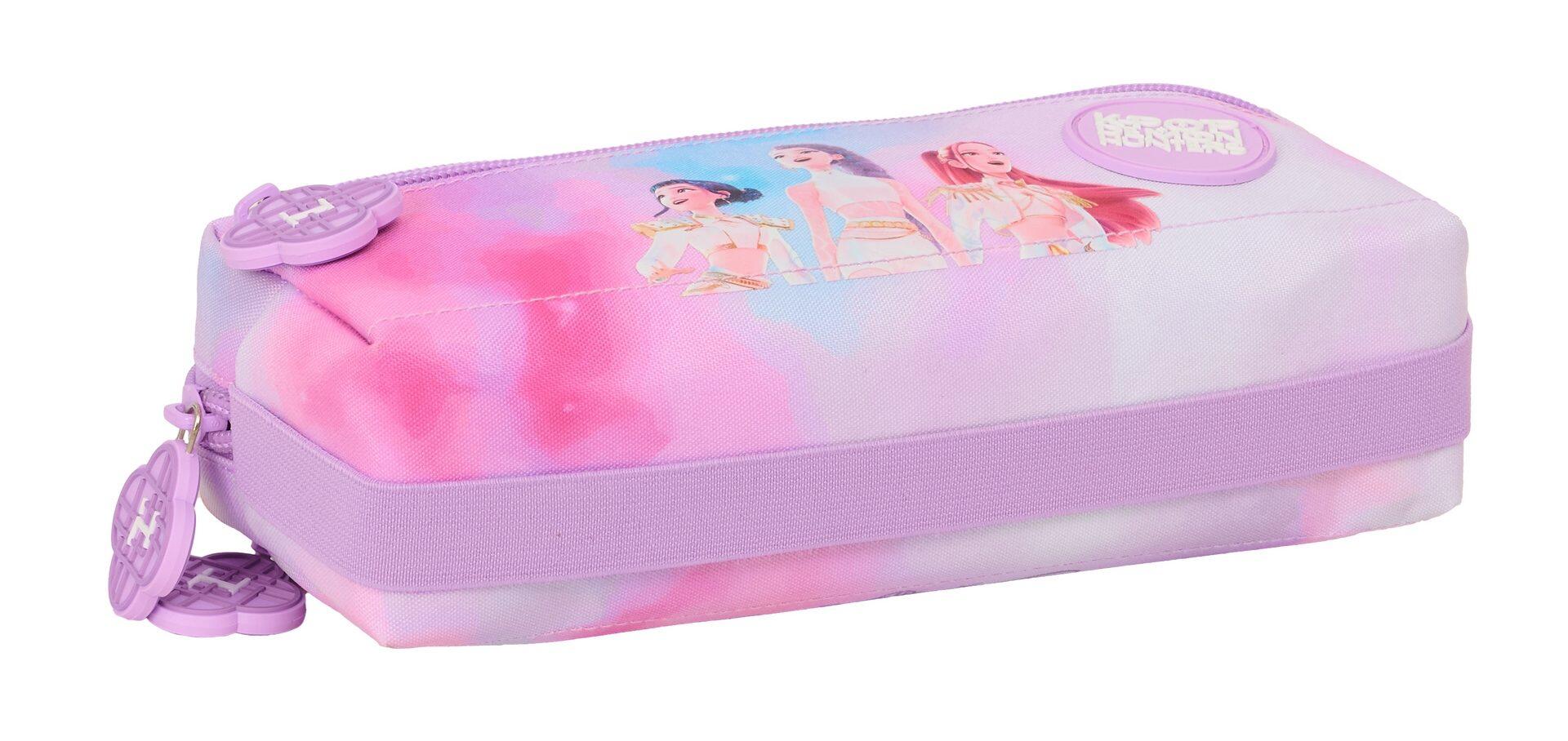Trousse double K-Pop Demon Hunters pour enfants avec fermeture éclair, noire 4/4