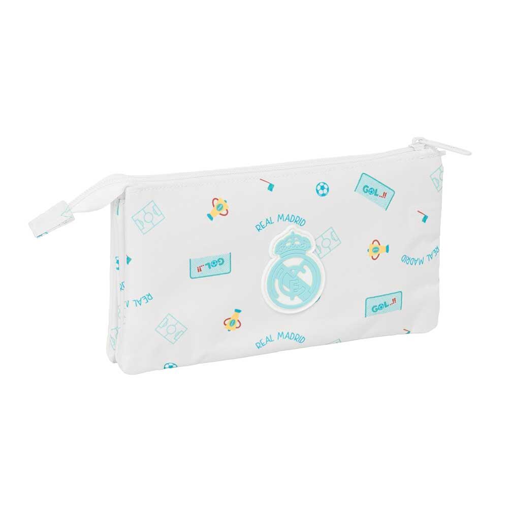 Astuccio per bambini del Real Madrid con 3 scomparti e cerniera, bianco. 2/3