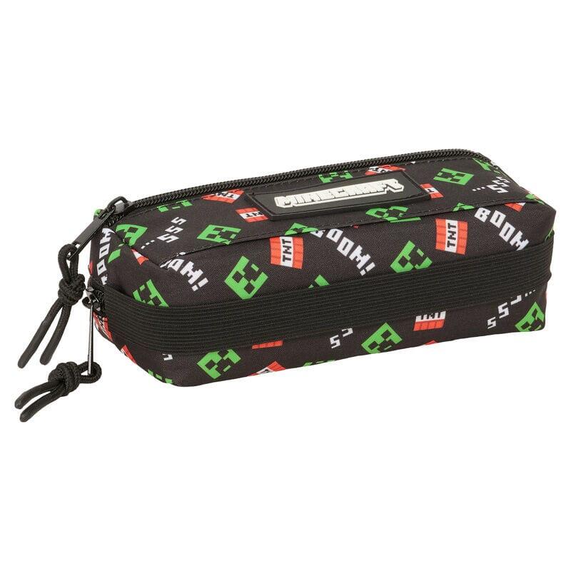 Astuccio triplo Minecraft per bambini con cerniera, 22 cm, nero 4/4