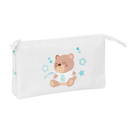 Trousse à crayons Real Madrid pour enfants, en PVC transparent avec fermeture
