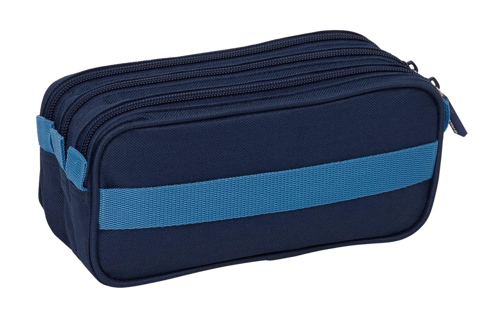 Trousse de toilette triple Spagnolo pour adultes, avec 3 fermetures éclair et 2/4