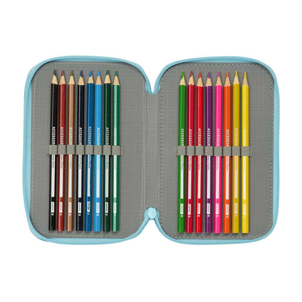 Astuccio per bambini Bluey in poliestere con 2 scomparti e accessori - Blu 5/6